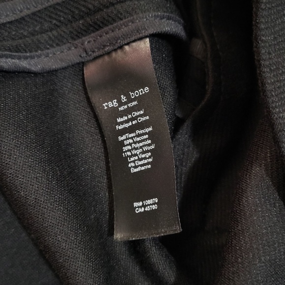 $598 Unworn Rag & Bone Slade Crepe Fabric Blazer in Black - Picture 8 of 8